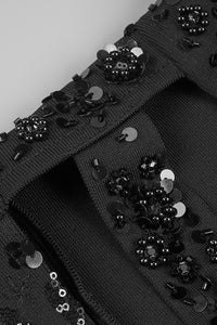 Crystal Sequin Cut Out Maxi Dress