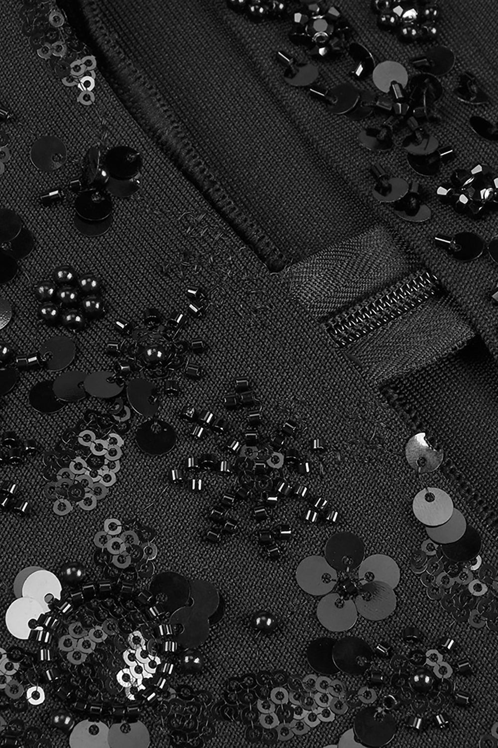 Crystal Sequin Cut Out Maxi Dress