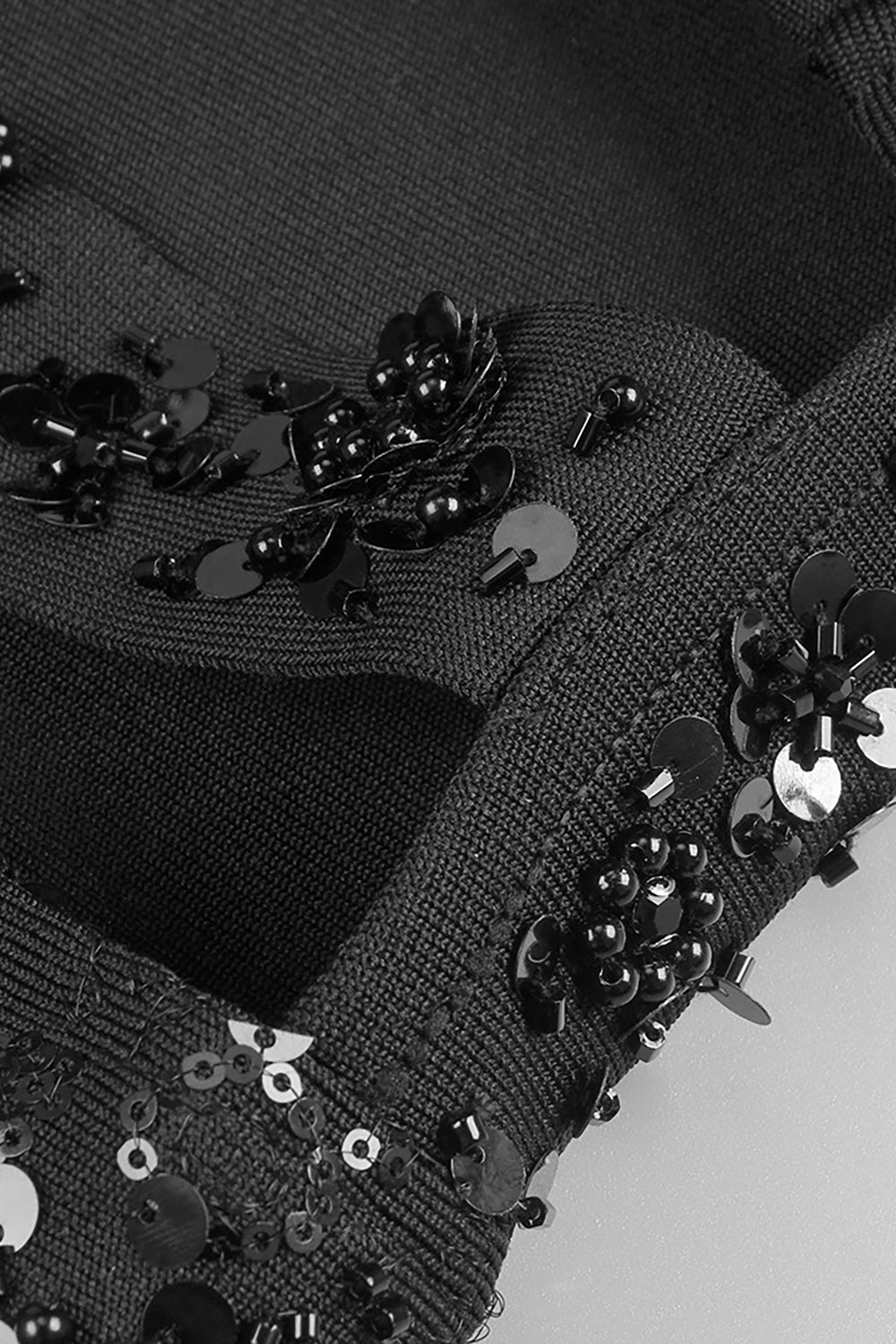 Crystal Sequin Cut Out Maxi Dress