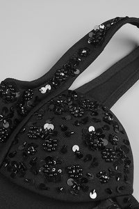 Crystal Sequin Cut Out Maxi Dress