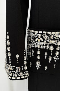 Crystal Embellished Blazer Gown