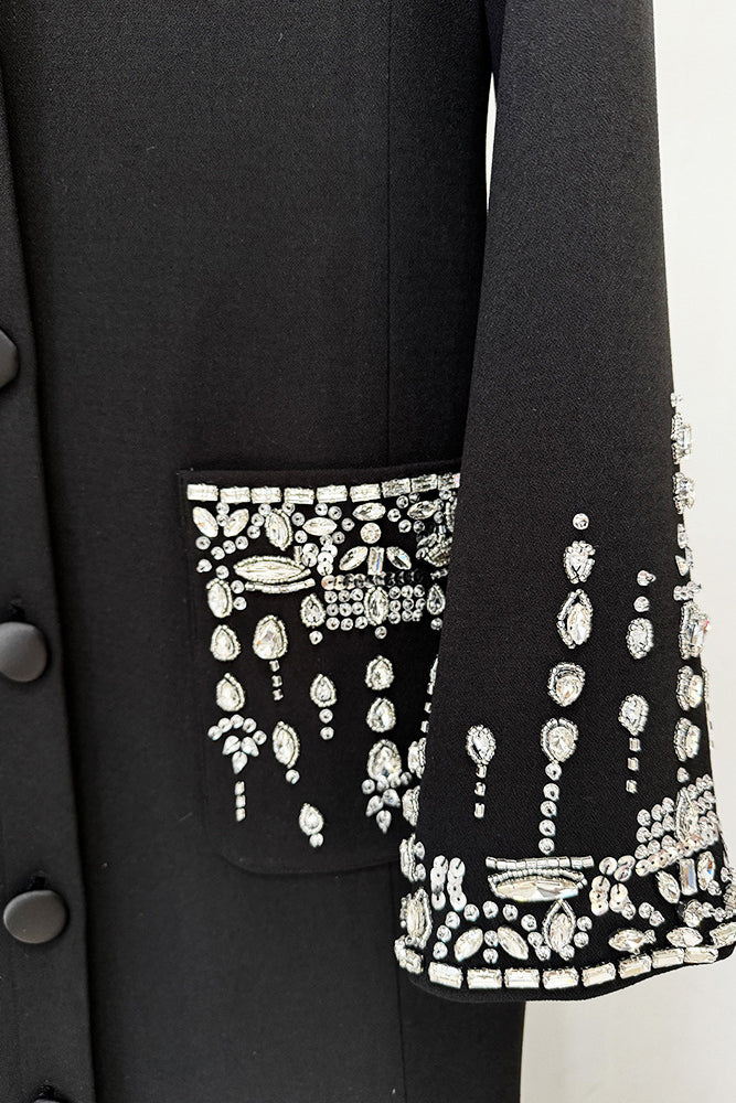 Crystal Embellished Blazer Gown