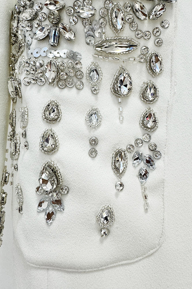 Crystal Embellished Blazer Gown