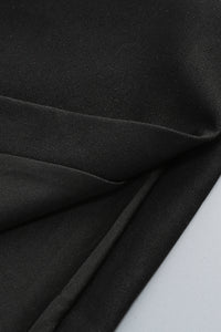 Crystal Embellished Crepe Maxi Dress in Black