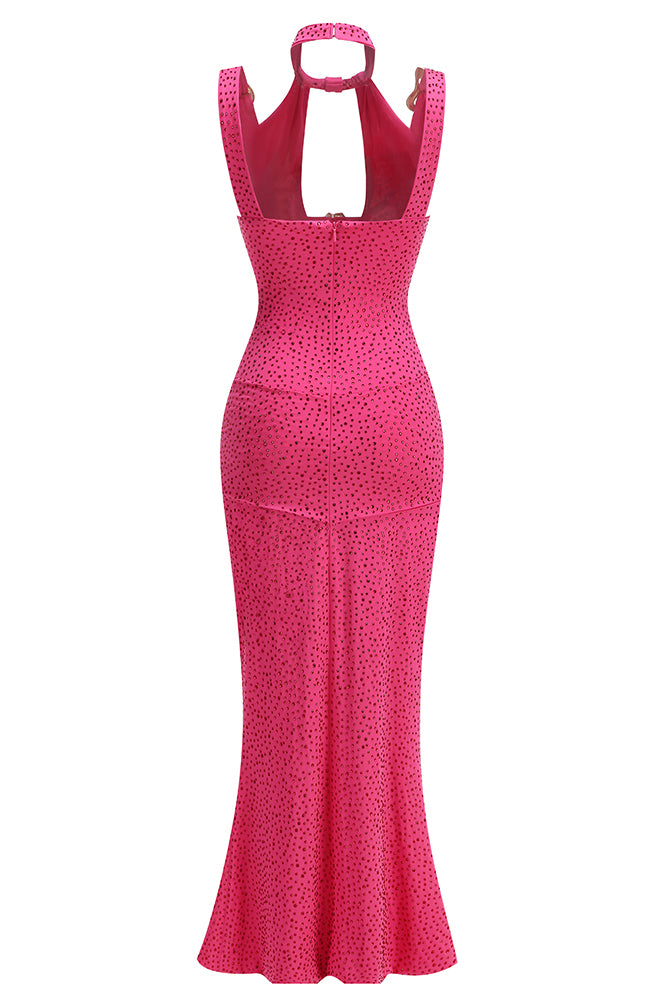 Crystal Embellished Cutout Maxi Dress