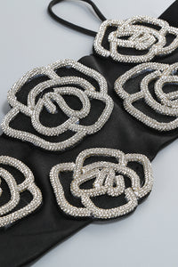 Crystal Embellished Top Asymmetrical Maxi Skirt