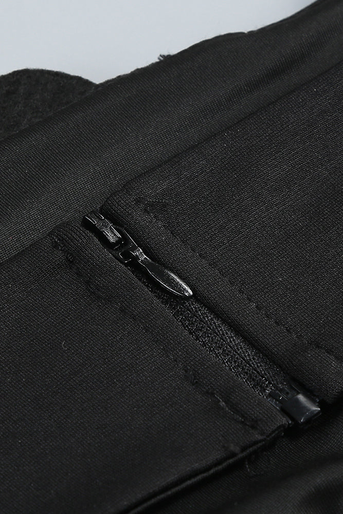 Crystal Embellished Top Asymmetrical Maxi Skirt