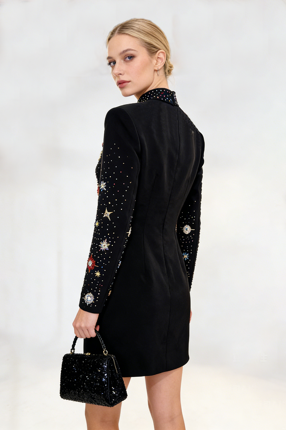 Crystal Embellished Constellation Mini Dress