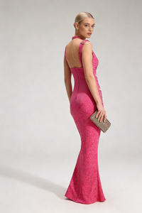 Crystal Embellished Cutout Maxi Dress