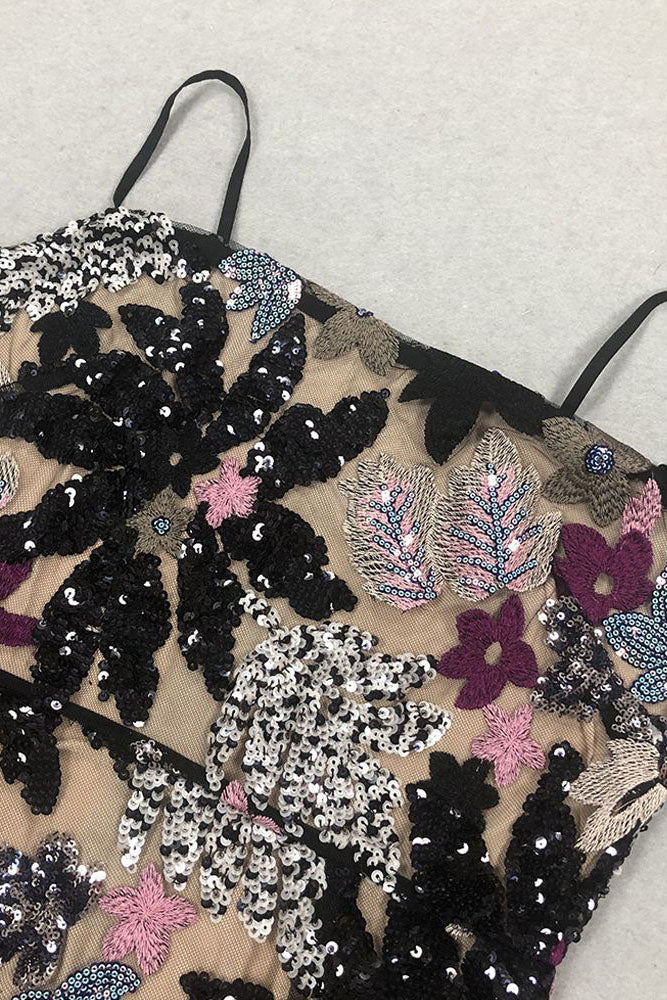 Robe brodée à sequins Dahlia