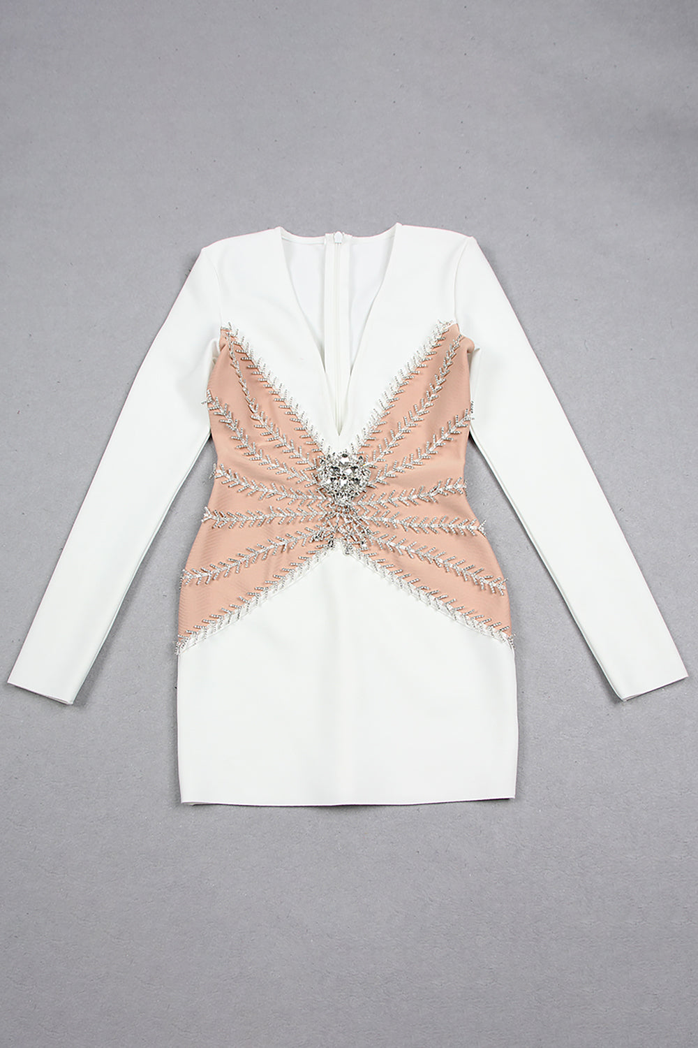 Deep V-Neck Beading Bandage Mini Dress CHICIDA Deep V-Neck Beading Bandage Mini Dress CHICIDA