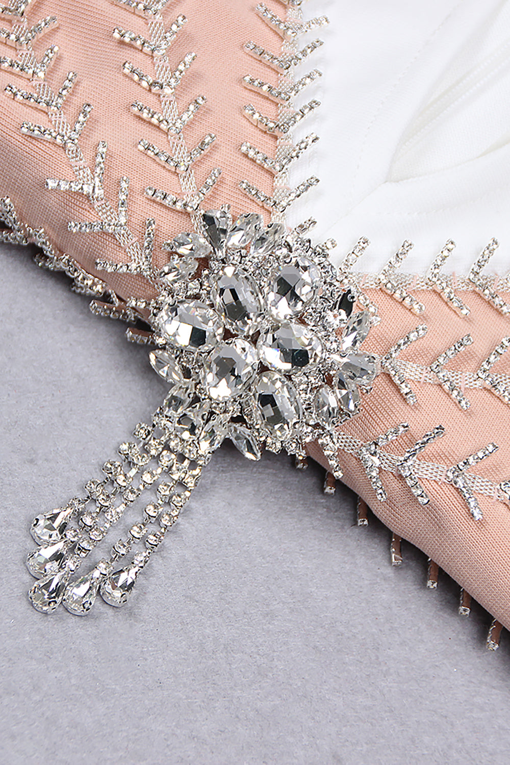Deep V-Neck Beading Bandage Mini Dress CHICIDA Deep V-Neck Beading Bandage Mini Dress CHICIDA