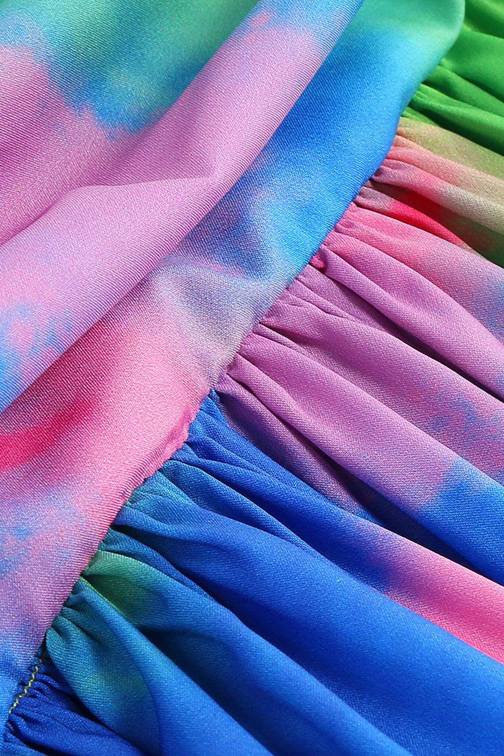 Robe imprimée en V profond multicolore