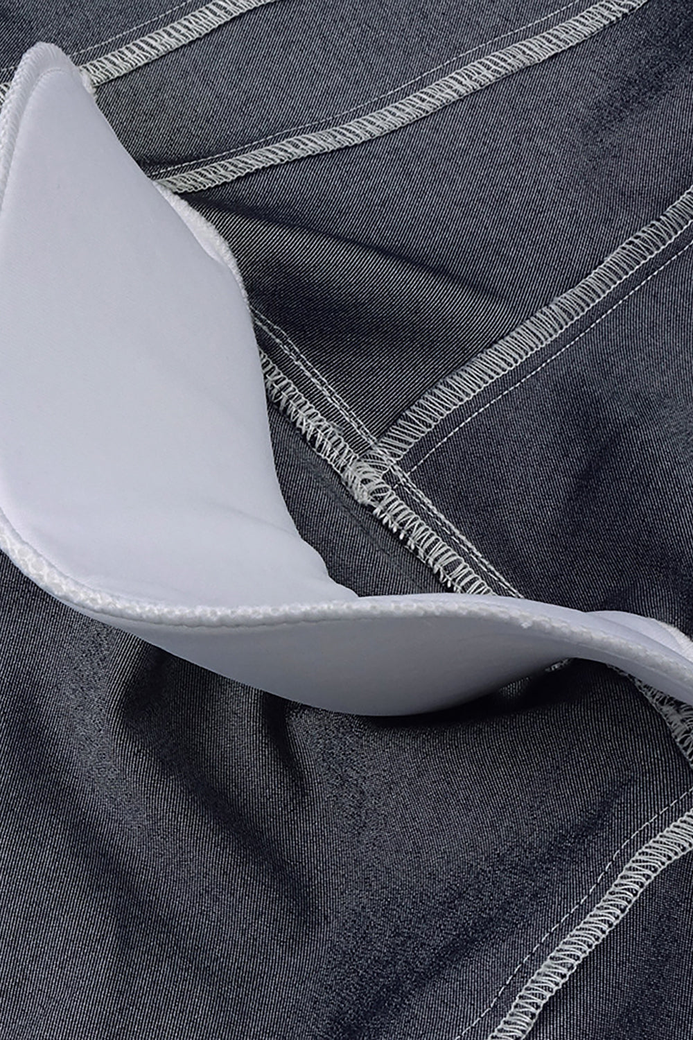 Denim Halterneck Corset Midi Dress