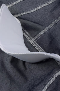 Denim Halterneck Corset Midi Dress