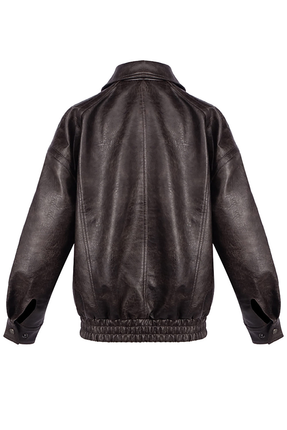 Double-breasted Leather Bomber Jacket