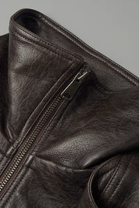 Double-breasted Leather Bomber Jacket