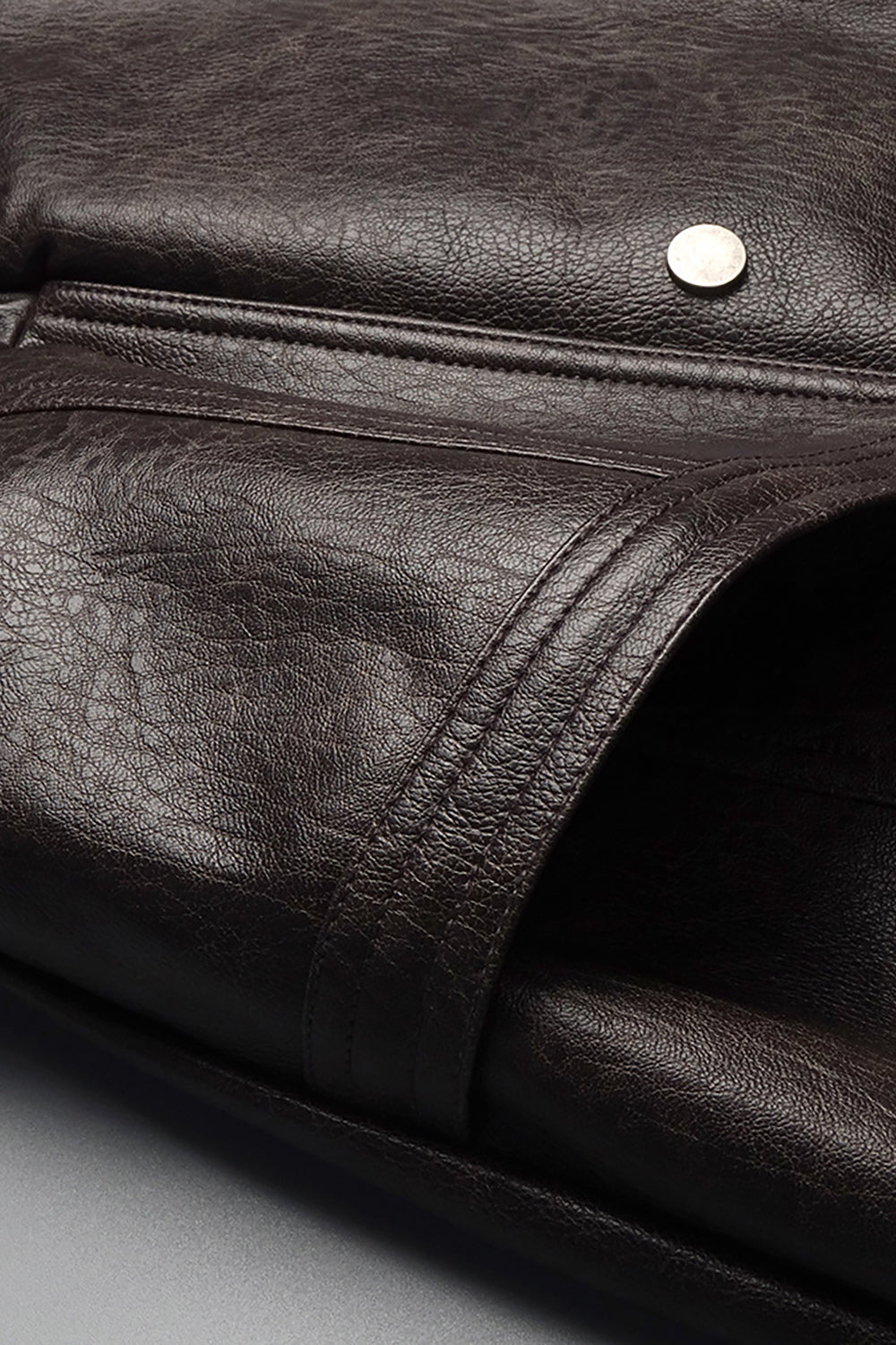 Double-breasted Leather Bomber Jacket