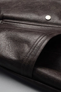 Double-breasted Leather Bomber Jacket