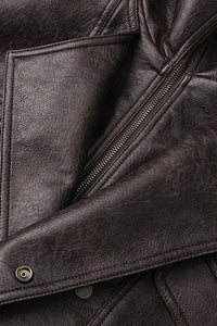 Double-breasted Leather Bomber Jacket