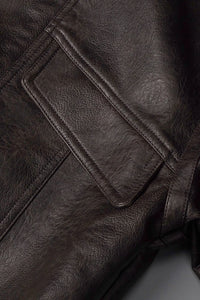 Double-breasted Leather Bomber Jacket