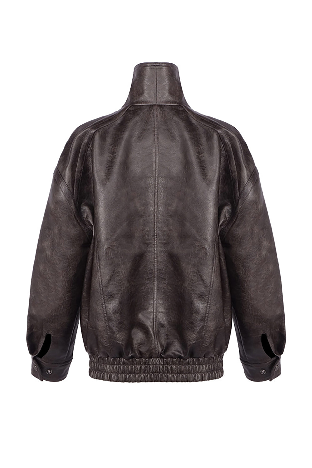 Double-breasted Leather Bomber Jacket