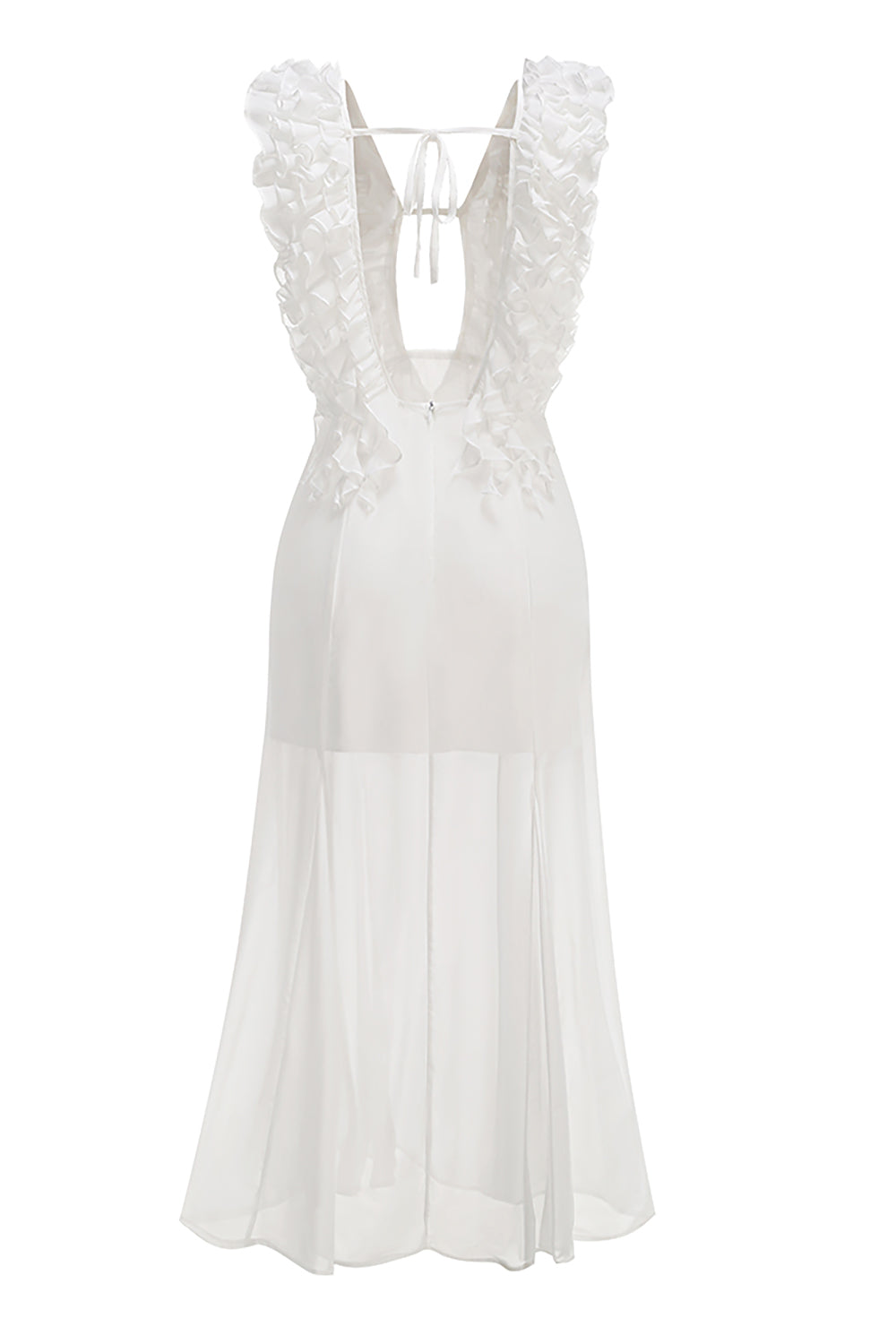 Drama Pleat Ruffle Maxi Dress