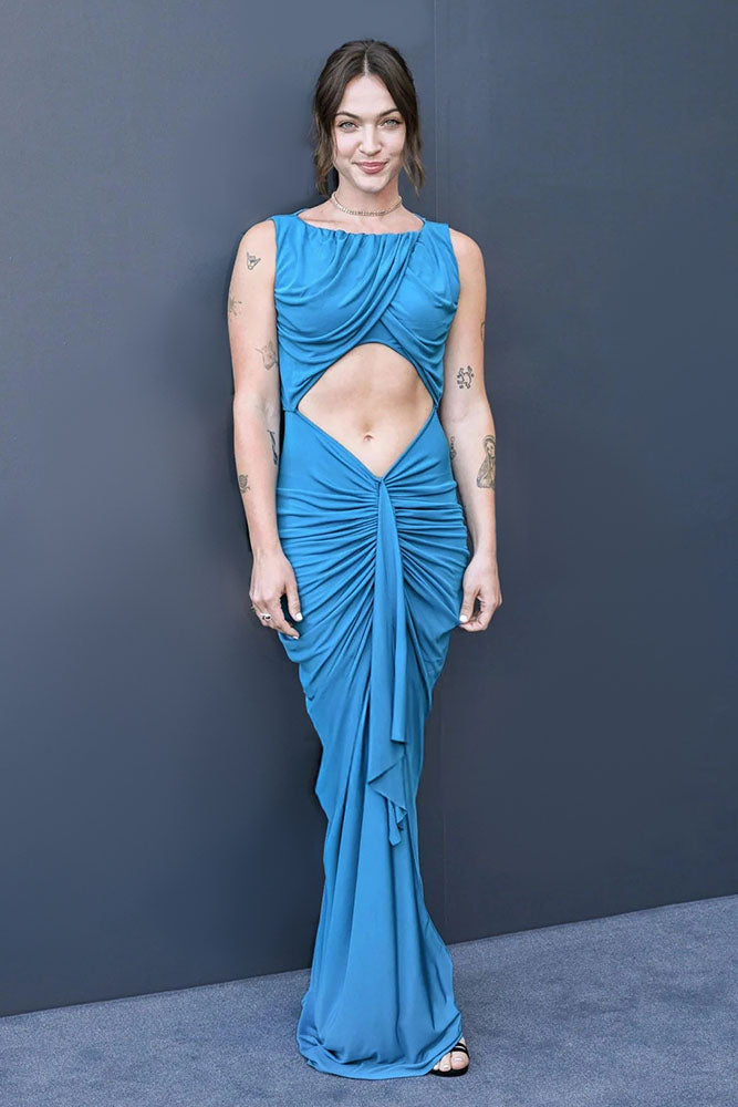 Drape Disconnect Cut Out Maxi Dress