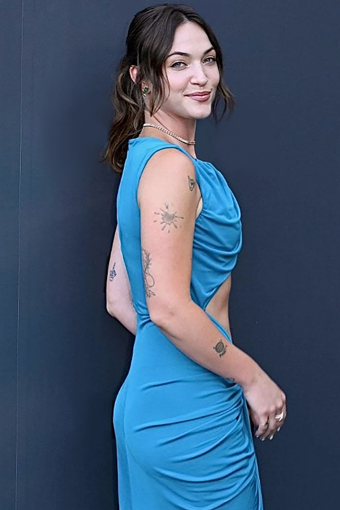 Drape Disconnect Cut Out Maxi Dress