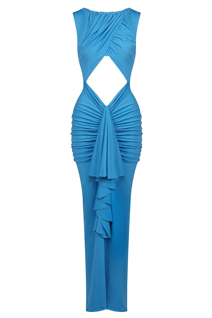 Drape Disconnect Cut Out Maxi Dress