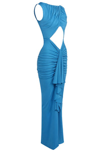 Drape Disconnect Cut Out Maxi Dress