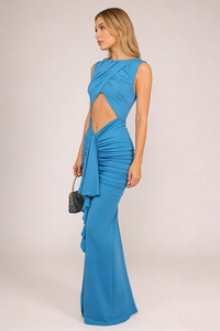 Drape Disconnect Cut Out Maxi Dress