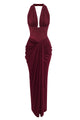 Draped Halterneck Maxi Dress