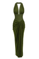 Draped Halterneck Maxi Dress