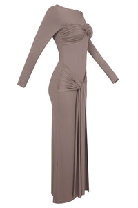 Draped Long Sleeve Gown