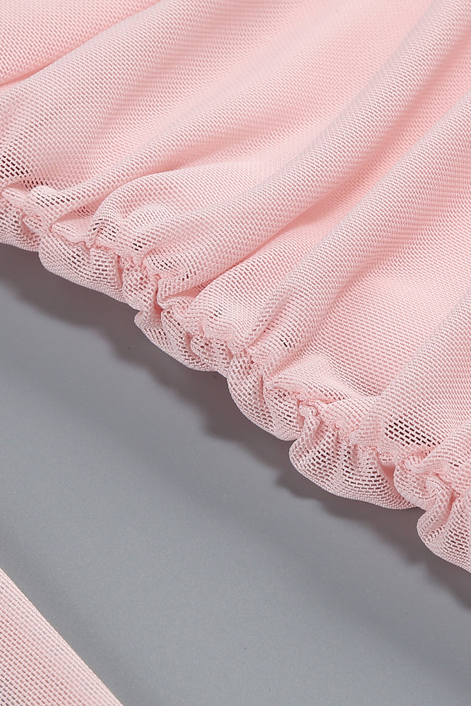 Draped Mesh Maxi Dress