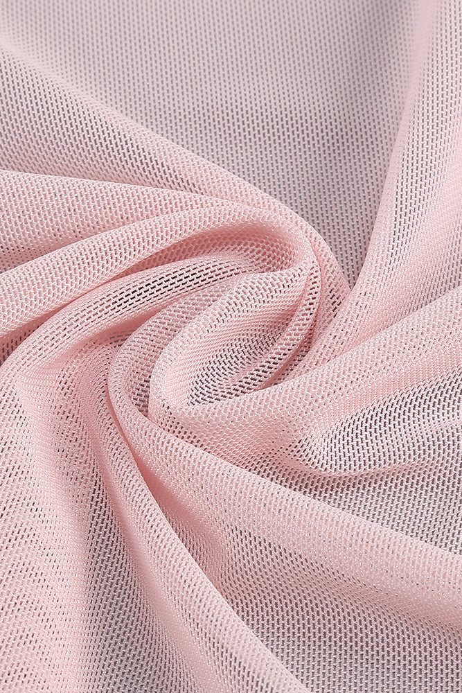 Draped Mesh Maxi Dress