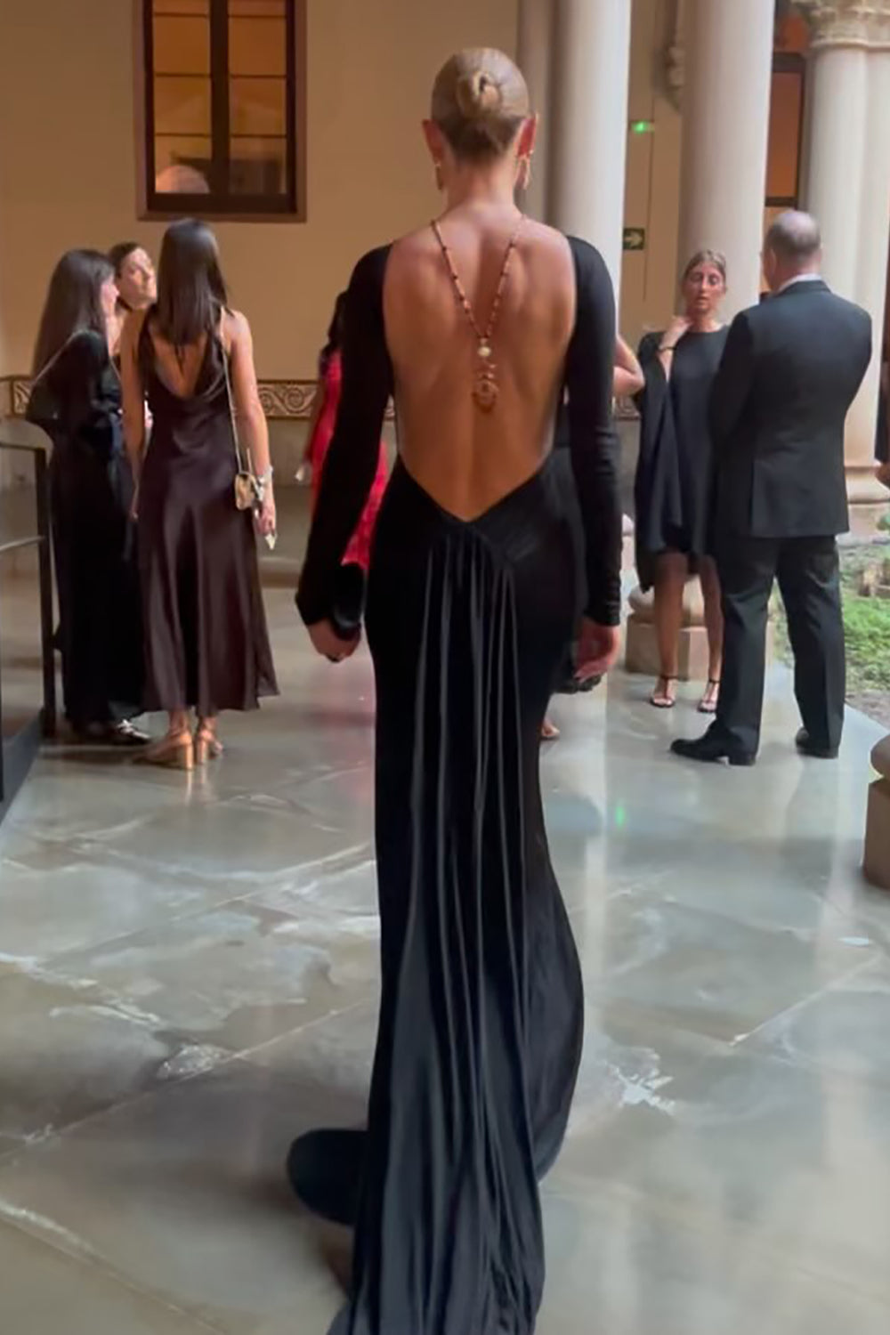 Draped Open Back Gown