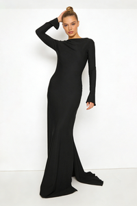 Vestido drapeado con espalda abierta