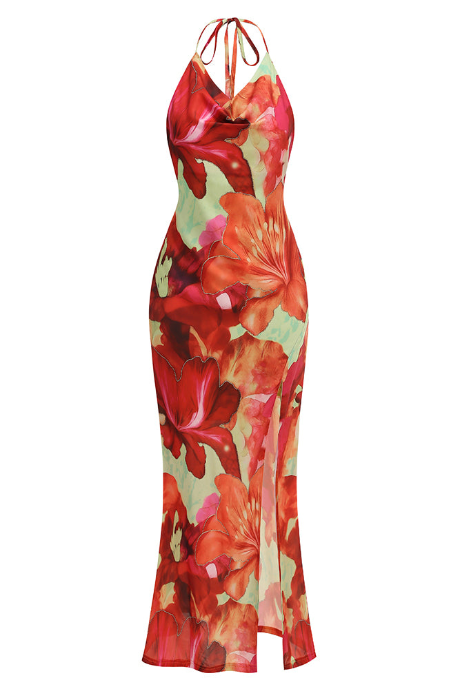Falling Tropical Bloom Maxi Dress