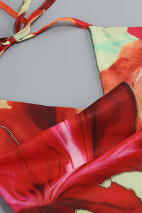 Vestido largo con estampado tropical