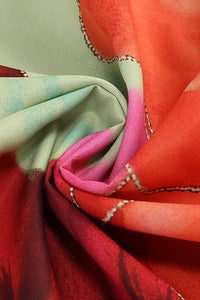 Vestido largo con estampado tropical