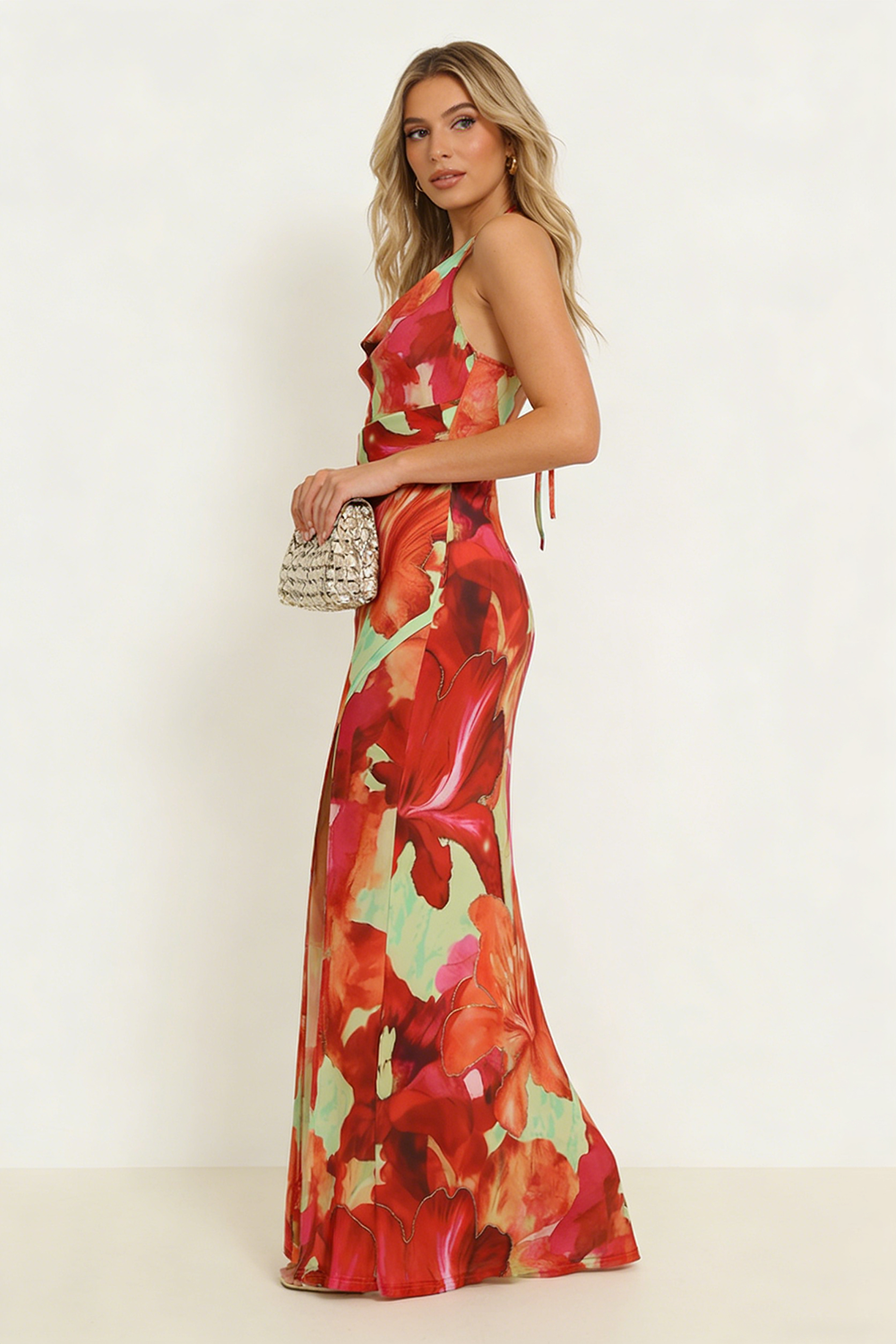Falling Tropical Bloom Maxi Dress