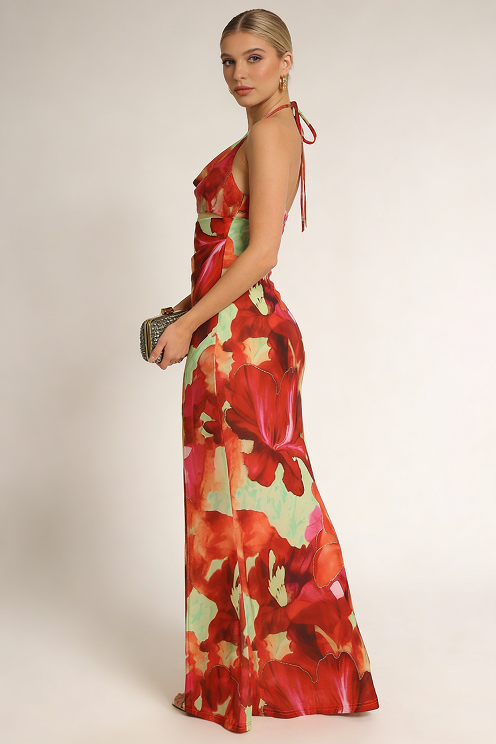 Falling Tropical Bloom Maxi Dress