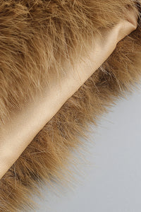 Faux Fur-Trim Bodysuit