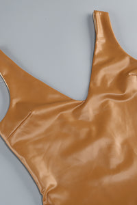 Faux Fur-Trim Bodysuit