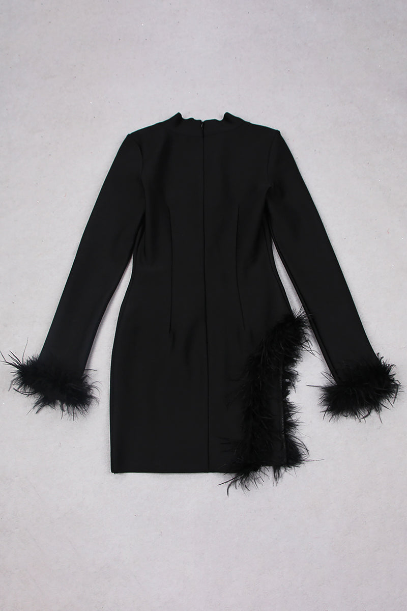 Black Feather Blazer Dress - Brunch at Tiffany's