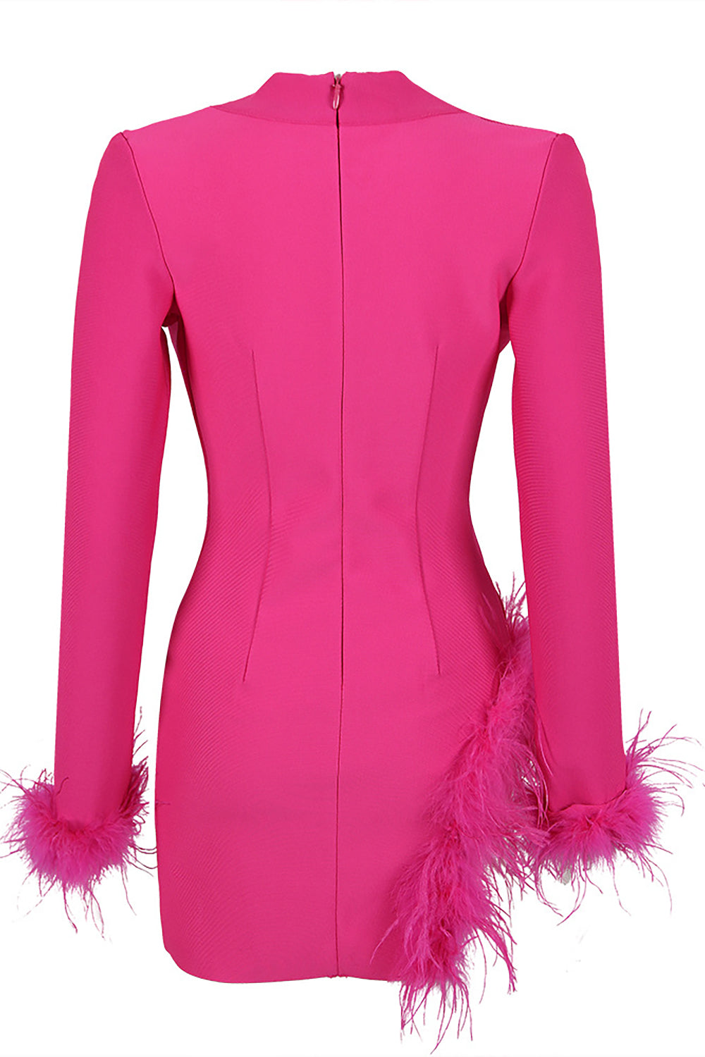 Feather Trim Blazer Dress