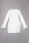 Feather Trim Blazer Dress