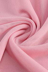 Floral-applique Mesh Mini Dress